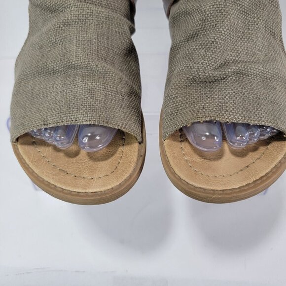 Blowfish Womens 8 Malibu Balla Canvas Micro Wedgepen Toe Gladiator Sandals - Picture 3 of 11